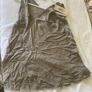 B&B Italia Green Asymmetrical Tank Top